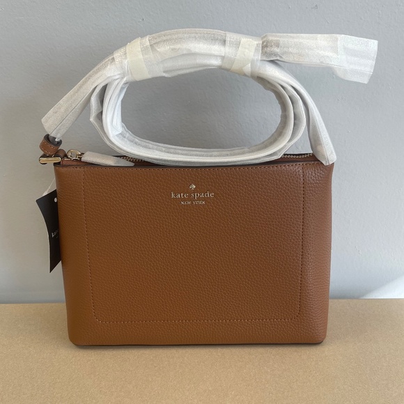 Kate Spade Leila Medium Pebbled Leather Crossbody - Warm Gingerbread - Picture 1 of 7
